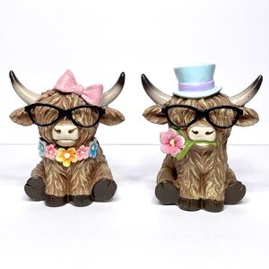 Set of 2 Hobby Lobby Spring Highland Cows